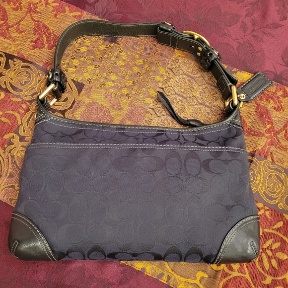 PRICE FIRM - Black Signature COACH Handbag & Wristlet Wallet, circ. 2007 - Picture 3 of 14